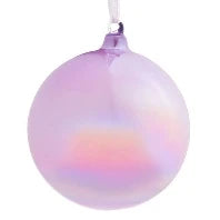 5" Iridescent Lavender Glass Ball Ornament