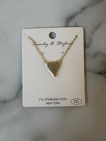 Pave Heart Necklace
