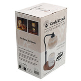 Candle Warmer Lamp - Crystal Glass & Wood Base - Black