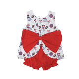Varsity Red and Blue Blaire Bow Back Set- Cypress Row