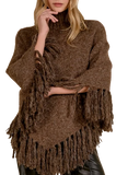 Women's Elan Turtle-Neck Sweater with Fringe
