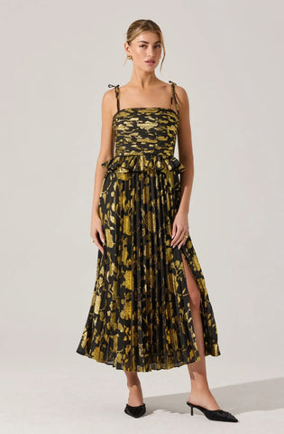 ASTR-Emerys Black Gold Dress