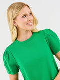 Larissa Pleat Sleeve Tee | Green: XS