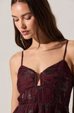 ASTR-Lupin Wine Floral Print Dress