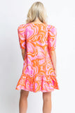 KARLIE CLOTHES  70's Floral Vneck Dress