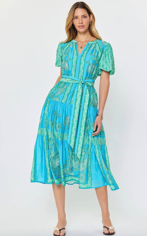 Current Air- Floral Paisley Printed Midi Dress Current Air- Floral Paisley Printed Midi Dress