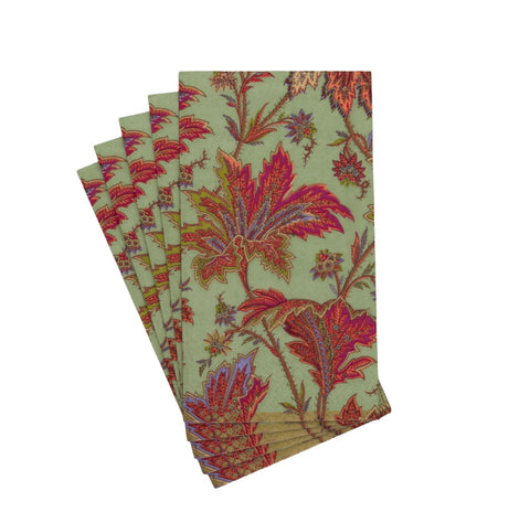 Caspari- Paisley Leaves Sage Green Guest Towels