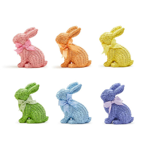 Basket Weave Pattern Easter Bunny with bow.