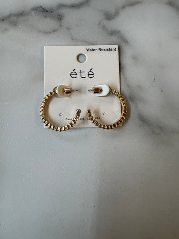 Pave Crystal Hoops