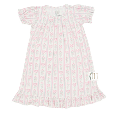Hamner Hill-Girls Floral Hearts Nightgown