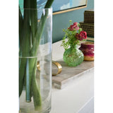 Worlds Way-Beige Marble Tray with Brass Oval Shaped Handle