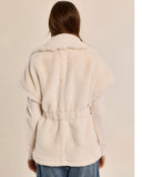 Molly Bracken- Belted faux fur jacket, sleeveless