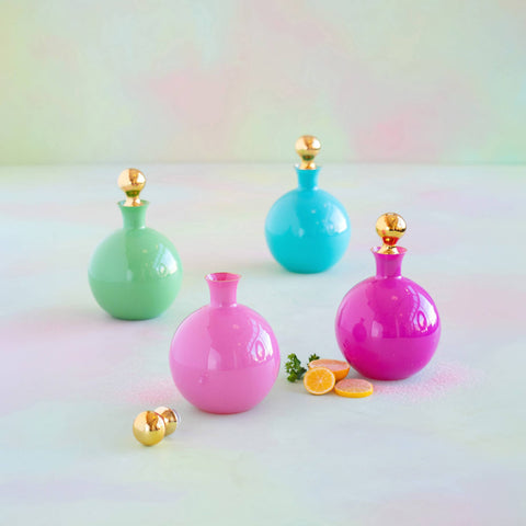 Glitterville Sugar Plum Decanter W/Stopper 4 Asst, Glass, 8"