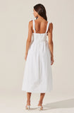 White Helia Bow Front Midi Dress-Astr