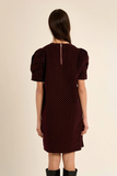 Short polka dot dress with leg of lamb sleeves- Molly Bracken