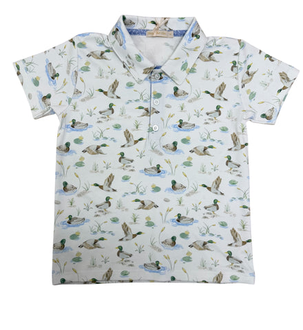 Baby Club Chic- mallard ducks tee w/collar