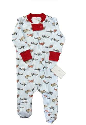 Baby Loren- Airplanes Zipper Footie