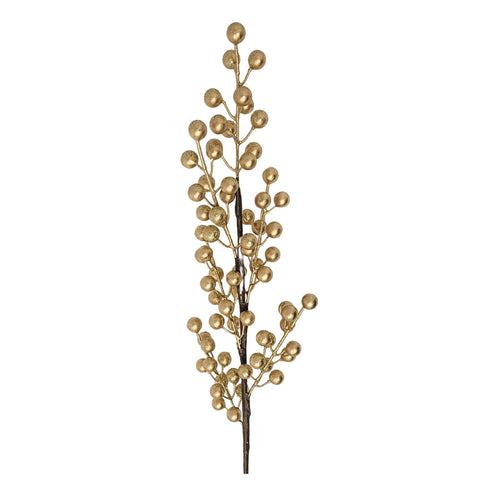 Metallic Glitter Berry Spray - Gold 24.5”
