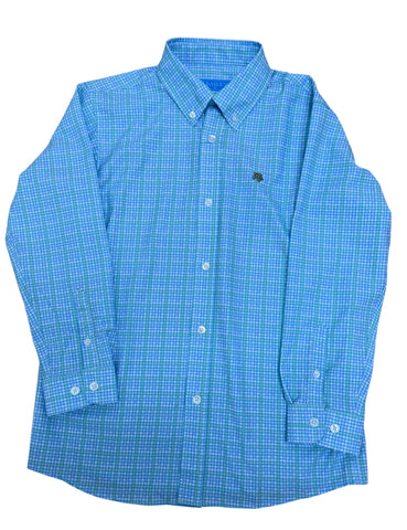 Bailey Boys- Performance Button Down Shirt- Peacock