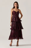 ASTR-Lupin Wine Floral Print Dress