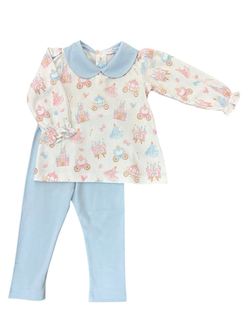 Baby Loren-Princess and Castles Floral
Pima collar top set