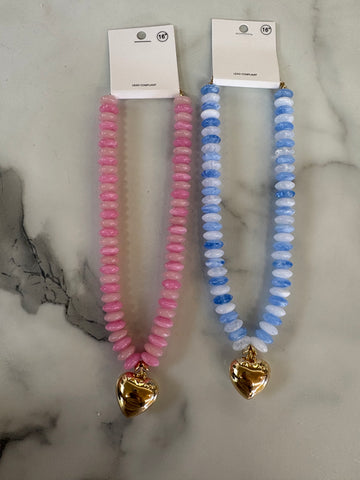16" Beaded Heart Necklace
