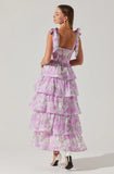 ZIRCONIA TIE STRAP TIERED DRESS- ASTR