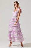 ZIRCONIA TIE STRAP TIERED DRESS- ASTR