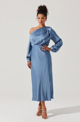 Elwood Satin Off Shoulder Dress-ASTR