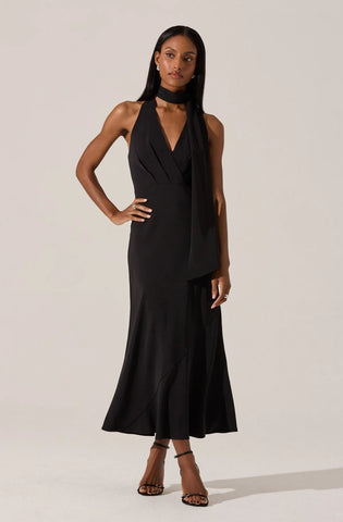 Hilaire Halter Midi Dress- Astr the label
