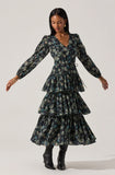 Franchesca Midi Dress black/green- ASTR