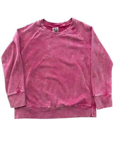 Erge- Vintage Washed SL Top- Hot Pink