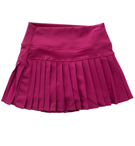 Blended Spirit- Magenta Athletic Pleated Skirt