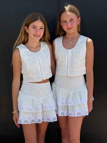 If So- White Eyelet Top