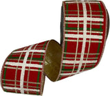 John Mark Enterprises- red, gold, Green plaid Dupion Gold