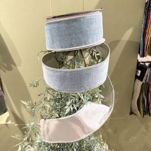 John Mark Enterprise- velvet Metallic Silver Dupion fused aqua