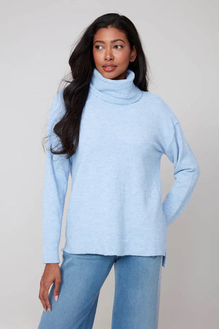 Renuar- Powder Blue Turtle Neck Sweater