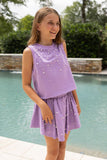 Blended Spirits-purple pearl skirt set