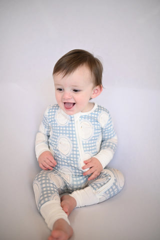 Hamner Hill- Boys Swan Double Zipper Romper