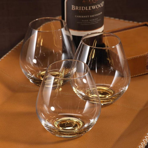Bevis Stemless Wine Glasses with Gold Base