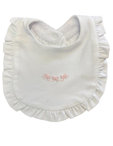 Baby Club Chic-little bows ruffled bib w/embroidery - One Size	