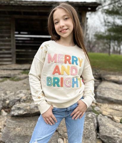 Merry and Bright Tween sweatshirt