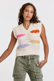 GABRA POINTELLE SWEATER VEST SPRINKLED VANILLA- DEAR JOHN