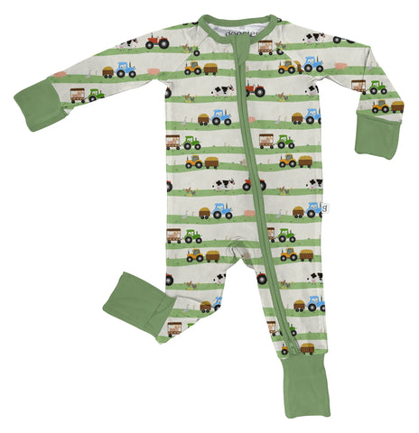 Goosies Zip PJ- Farm Stripe