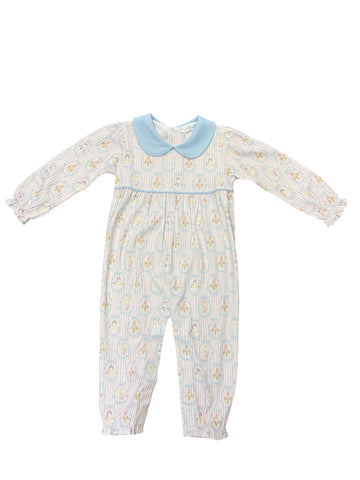 Baby Loren-Royal and Charm Pima scallop Romper