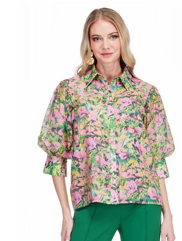 JADE- Bloom Rush Puff Sleeve shirt