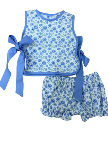 Hamner Hill- Girls Purple Poppy Side Tie Bloomer Set
