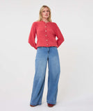 Cardigan closed fancy buttons Raspberry- ESQUALO
