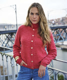 Cardigan closed fancy buttons Raspberry- ESQUALO