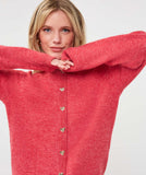 Cardigan closed fancy buttons Raspberry- ESQUALO